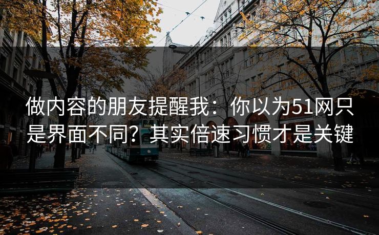 做内容的朋友提醒我:你以为51网只是界面不同?其实倍速习惯才是关键
